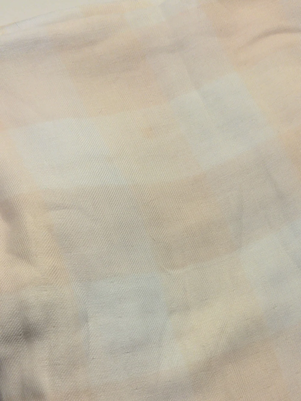 3 Yards Beige-White Gingham Double Gauze Twill Cotton